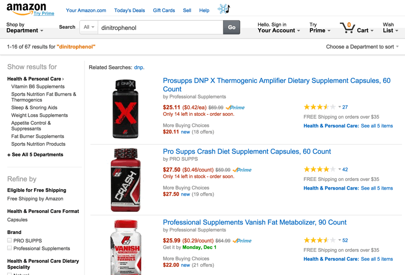 DNP products available on Amazon.com